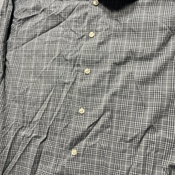 Peter Millar Shirt Mens Small Gray Summer Comfort Button Up Plaid Long Sleeve - Picture 7 of 8